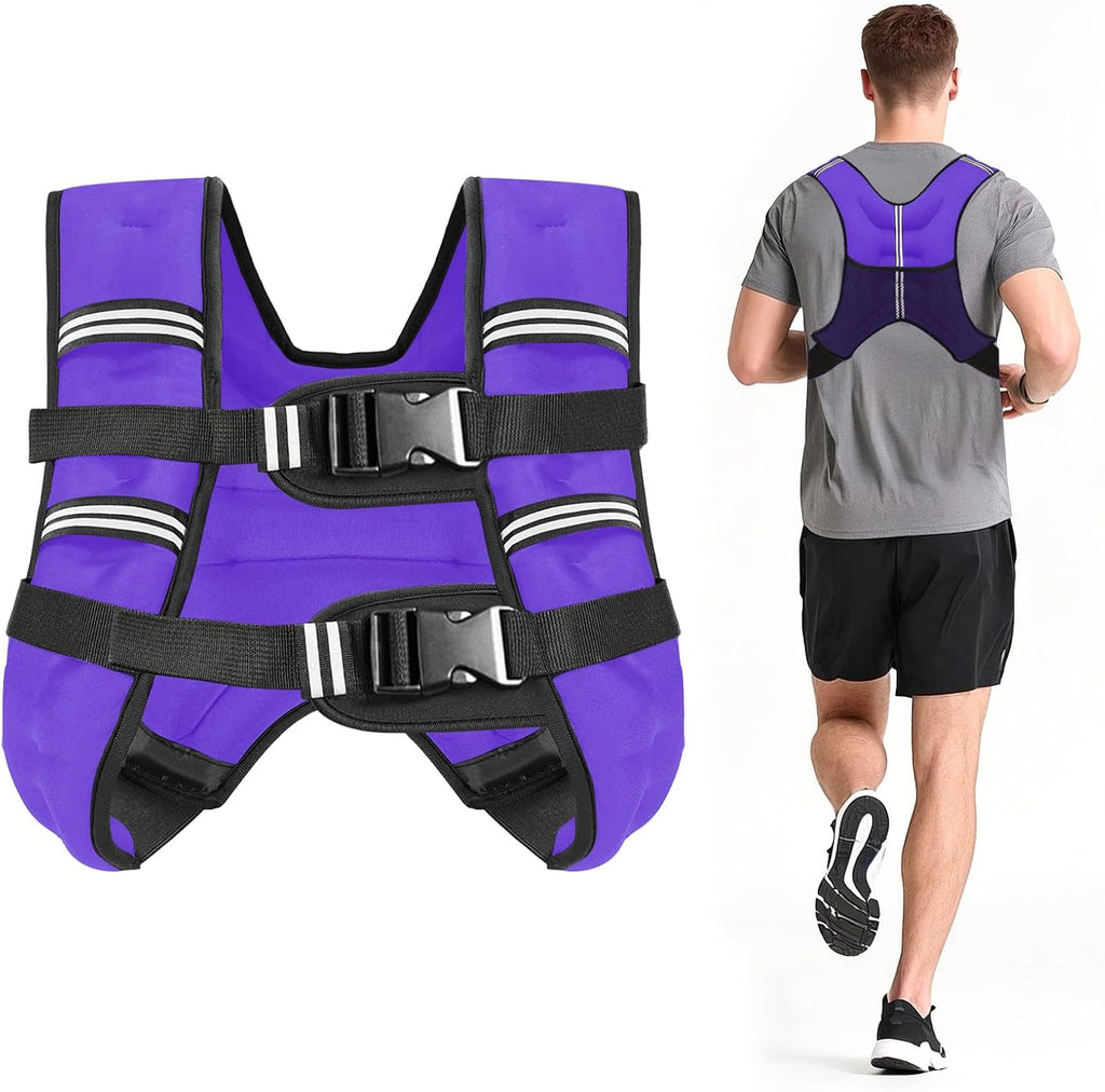 Zikopomi Weighted Vest - Adjustable 6lb to 30lb for Strength Training & Running | Reflective Stripes