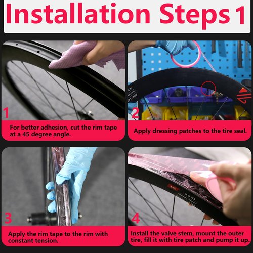 BUCKLOS Tubeless Rim Tape 17/19/21/23/25/28/30/32/35mm Width x 10m Length, Bike Wheel Rim Tape Suitable for Tubeless MTB/Road/Gravel Bikes Wheel Carbon Tubeless Kit -21mm