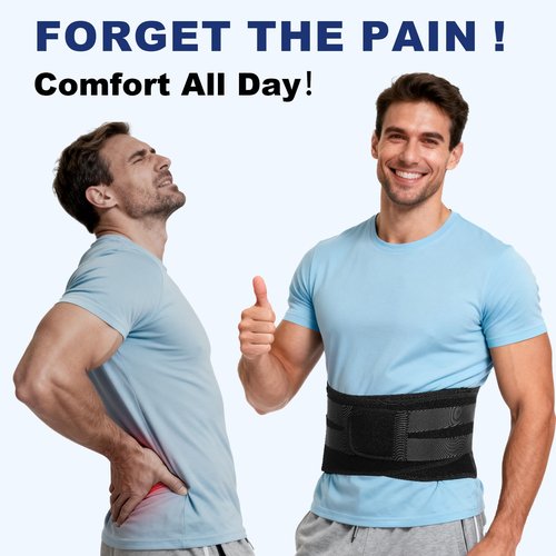 Back Brace for Lower Back Pain Relief, Heavy Duty Support with Ergonomic Support System, Breathable & Adjustable Lumbar Support Belt for Men & Women, Herniated Disc, Sciatica, Arthritis (L/XL)