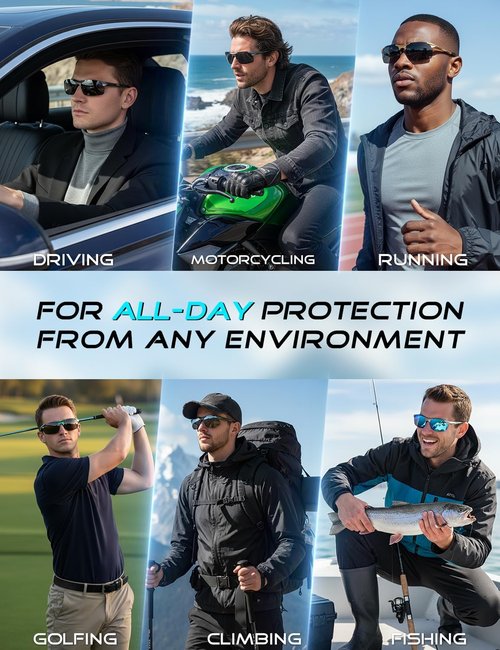 ATTCL Polarized Sunglasses - UV Protection & Anti-Glare | Lightweight Metal for Sports & Outdoor Activities
