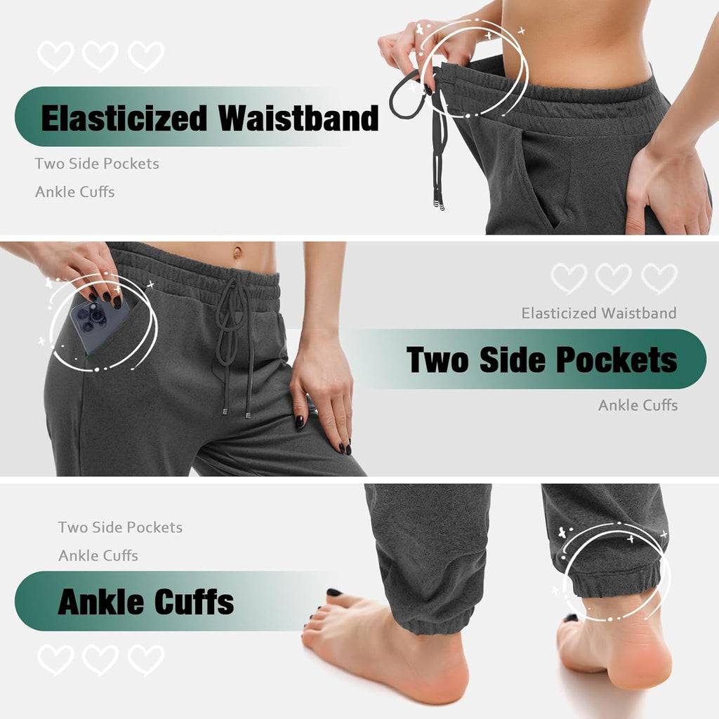 Walifrey Women's Joggers - Comfortable Sweatpants with Pockets for Lounging & Workout