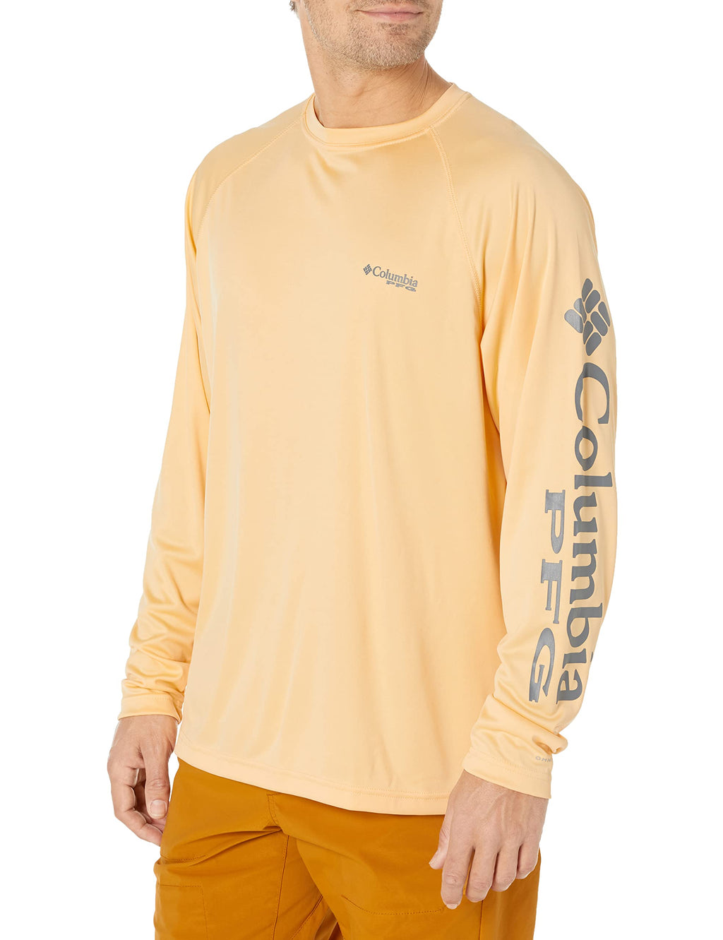 Columbia Men's Terminal Tackle Long Sleeve Shirt, Cocoa Butter/City Grey Logo, 3X Big