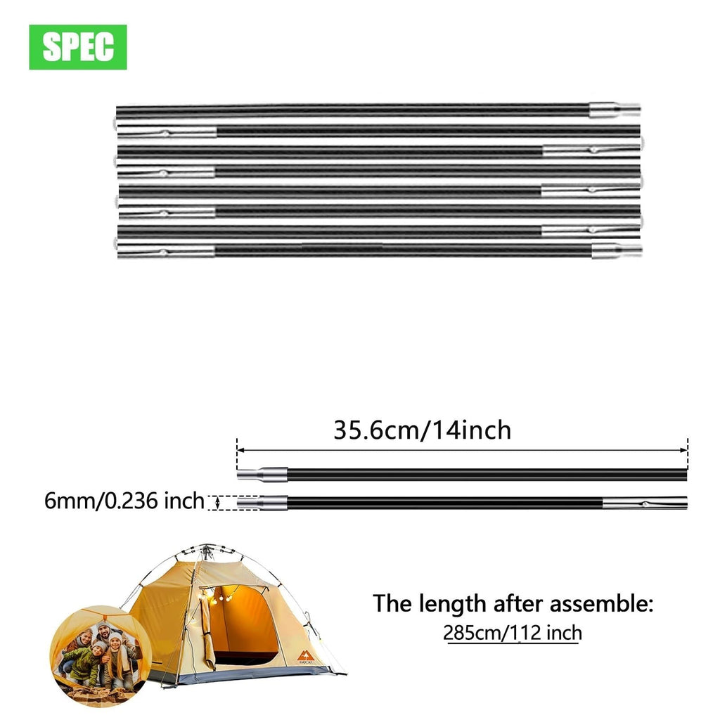 2PCSX 112" Tent Pole；Replacement Poles for Kids Tent,6mm Hiking and Camping Tarp，Suitable for All Kinds of Indoor and Outdoor Camping Tent