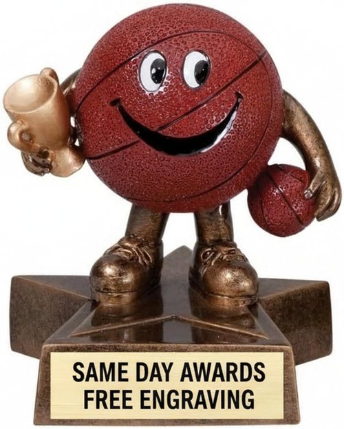Lil Buddy Trophy Award - Fun Resin Character on Star Base | Free Custom Engraving for Kids' Sports Teams