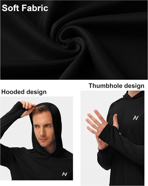 Isnowood Sun Shirt - UPF 50+ Men's Long Sleeve Fishing Hoodie | UV Protection for Swimming & Hiking