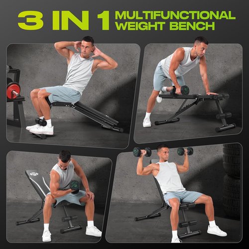 ANCCHEER Weight Bench - 660LBS Foldable Home Gym Bench for Strength Training | 8 Adjustable Backrests