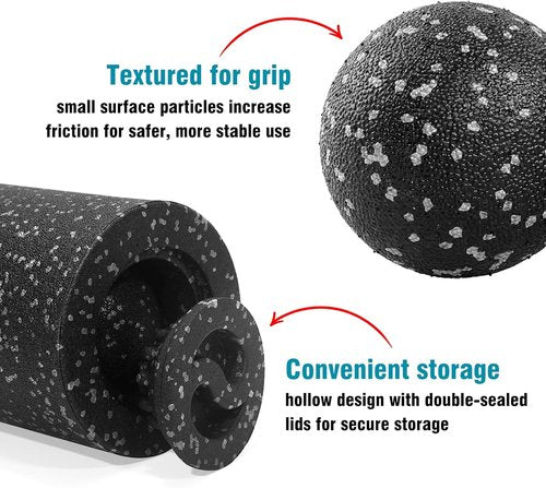 5-in-1 Foam Roller Set by [Brand Name] - Ultimate Muscle Recovery Kit for Back, Legs & Full Body Relief