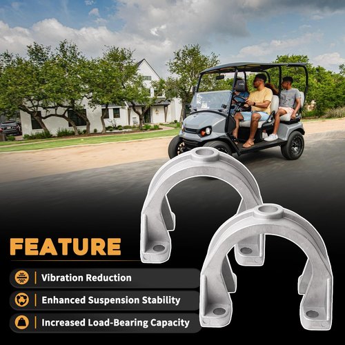 2 Pack Rear Axle Spring Bracket ISO Mount Cap Driver or Passenger Side Fit for EZGO TXT Golf Cart 1994-2008 Replaces 72037-G01 72037G01 72117-G01