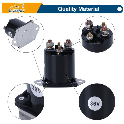 MIXOPOLY 36 Volt Electric Golf Cart Solenoid Replacement for Club Car DS Golf Cart (1976-1998), Heavy Duty 4 Terminals Starter Solenoid Replaces OEM 8016, 1113, CCS039
