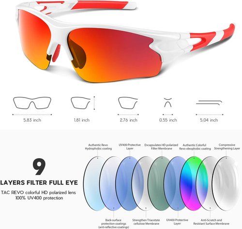 BEACOOL Polarized Sports Sunglasses - UV400 Protection for Men, Women & Youth | Ideal for Baseball, Fishing, Cycling & More