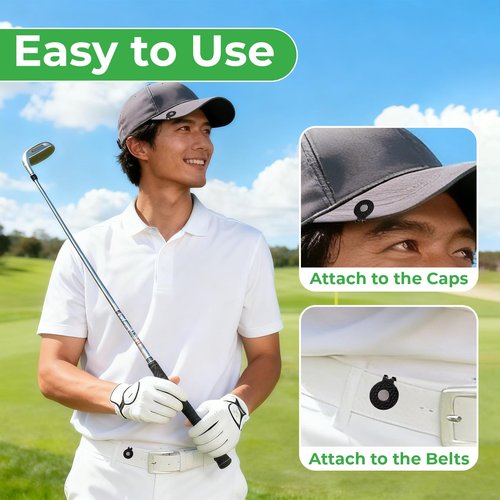 Criamolo 24 PCS Golf Hat Clips Magnetic Golf Ball Marker Holders for Golf Hats Pants Gloves Bags Visors Belts, Black Alloy Clips for Metal Golf Ball Markers (Markers Not Included)