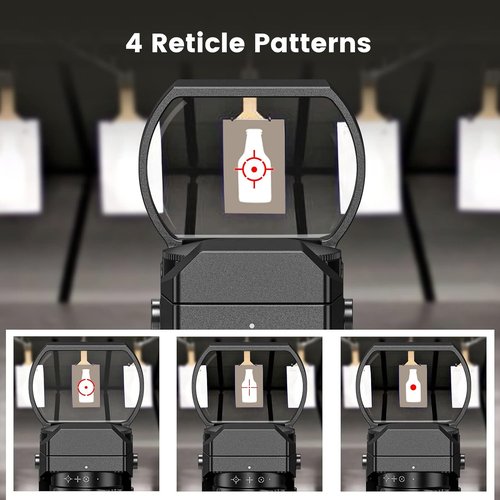 EZshoot Red Green Dot Gun Sight - Holographic Reflex Sight with 4 Adjustable Reticles & 20mm Rail Mount