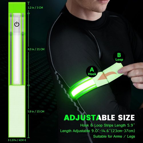 Fokia Kunbio LED Armband - High Visibility Light-Up Safety Gear for Night Running | Adjustable for Men, Women, Kids