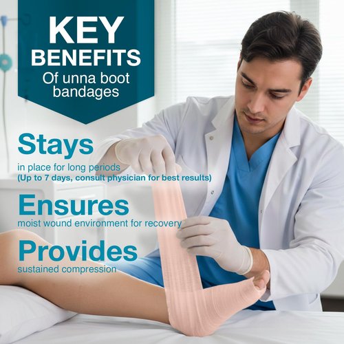 Dynarex Dürma+ Unna Boot Bandage with Zinc Oxide and Calamine - Provides Compression with Soothing Formula for Leg Ulcers, Edema, Sprains - 3" x 10 yds - Box of 1 Roll