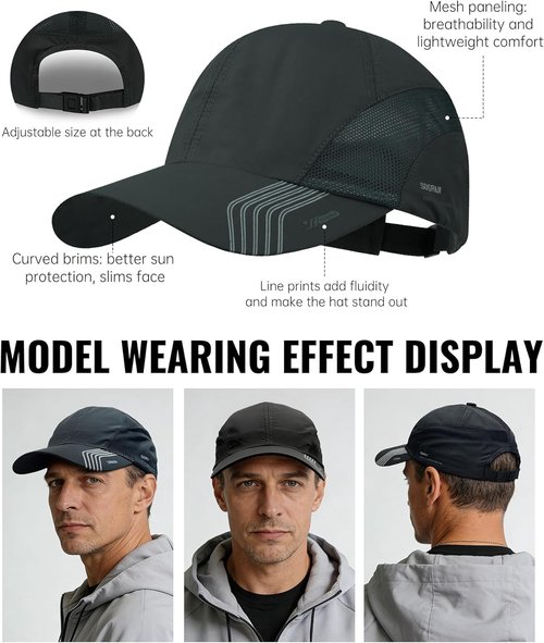 Croogo Quick Drying Sun Hat UPF 50+ Baseball Cap Summer UV Protection Outdoor Cap Men Women Sport Cap Hat