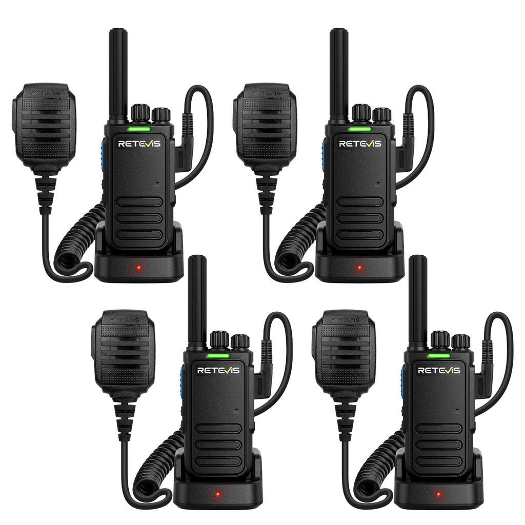 Retevis MateTalk B4 Walkie Talkies with Waterproof Shoulder Mic,2 Way Radio Noise Cancelling,Compact,USB-C Charging,Rugged Two Way Radios for Construction Site Workshop Electrician(4 Pack)