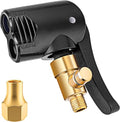 Locking Presta Schrader Air Chuck - Dual Head Pump Nozzle with 1/4" F-NPT Quick Connect for Bike Tires