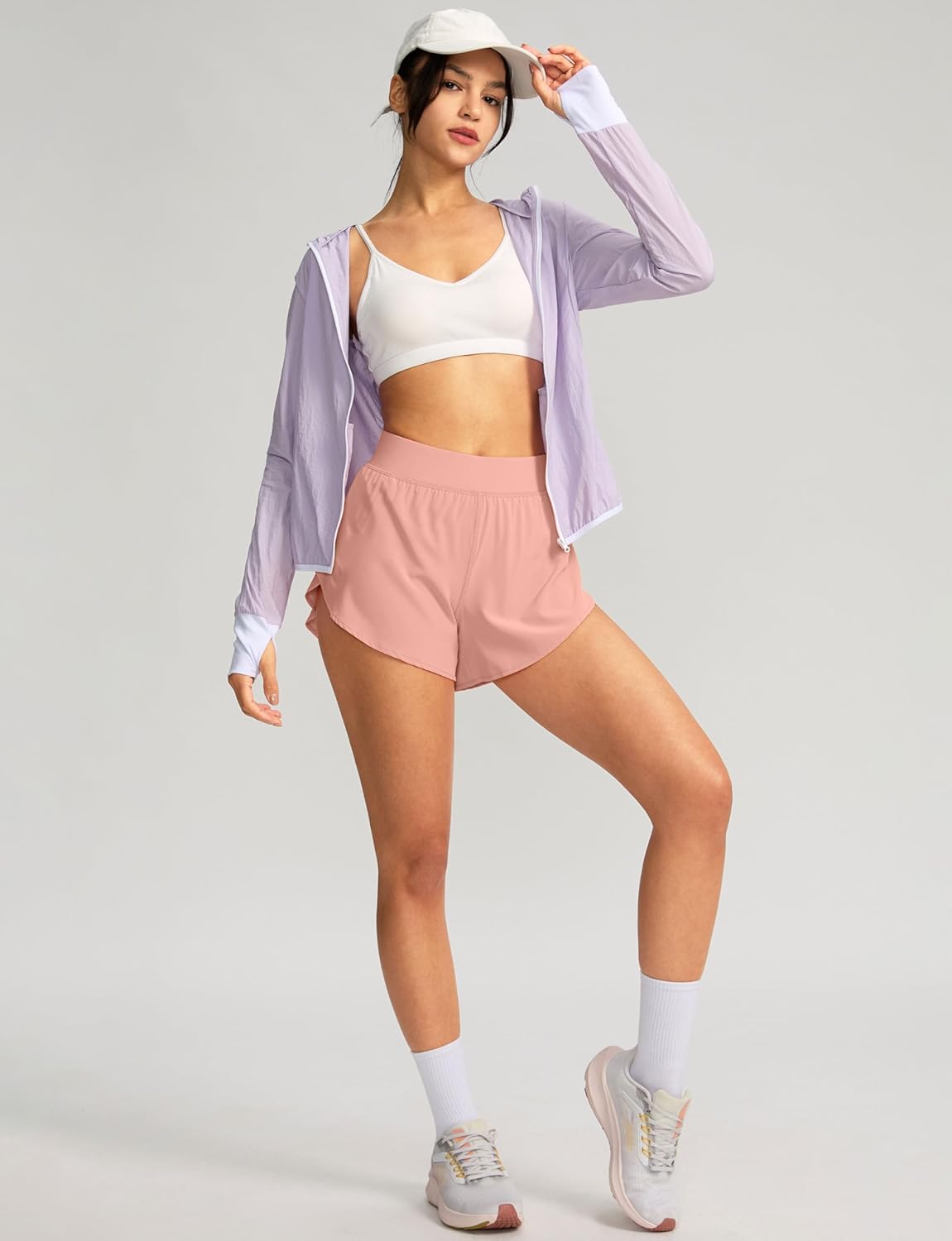 Soothfeel High Waisted Running Shorts for Women - Quick Dry Dolphin Style Gym Workout Shorts