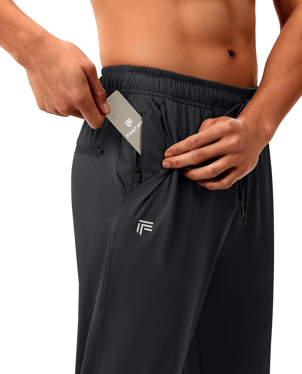 Skiennix Men's Joggers - Lightweight Athletic Sweatpants with Zipper Pockets | Tapered Fit for Gym & Running