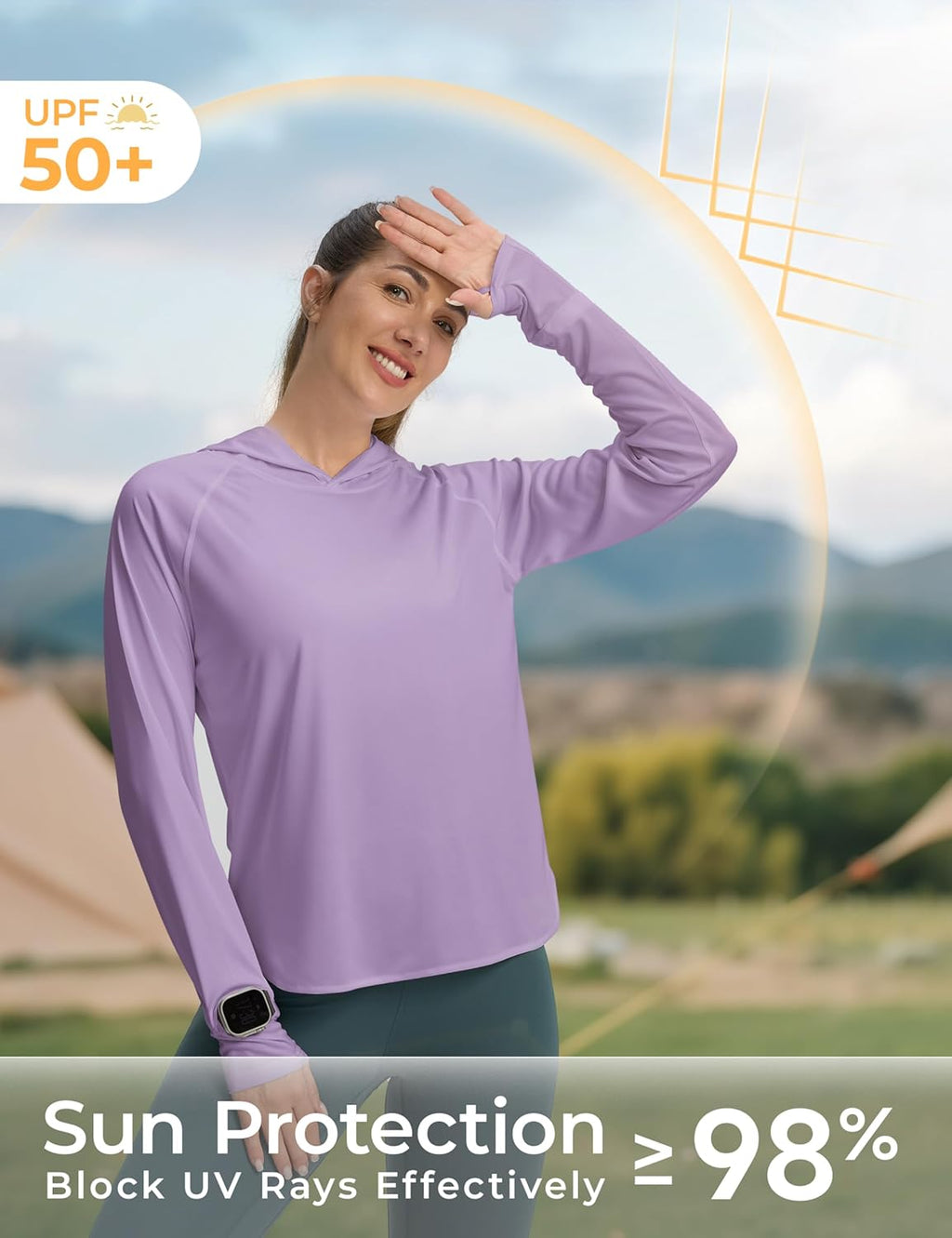 Skiennix Women's UPF 50+ Sun Shirt - Lightweight Long Sleeve Hoodie for UV Protection | Perfect for Hiking & Fishing