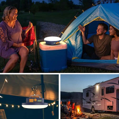 10000mAh Rechargeable 3000LM Tent Light Camping Light, 6500K 24Hours Long Play Time , Outdoor Night Market Light Night Fishing Lantern Emergency Lights for Hurricane Tsunami disasters (Colorful)
