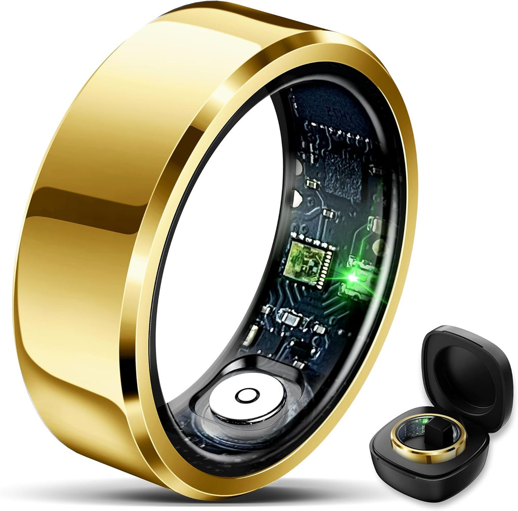 Skiennix Smart Ring - Fitness Tracker with Blood Pressure & Heart Rate Monitoring | Waterproof, Size 8