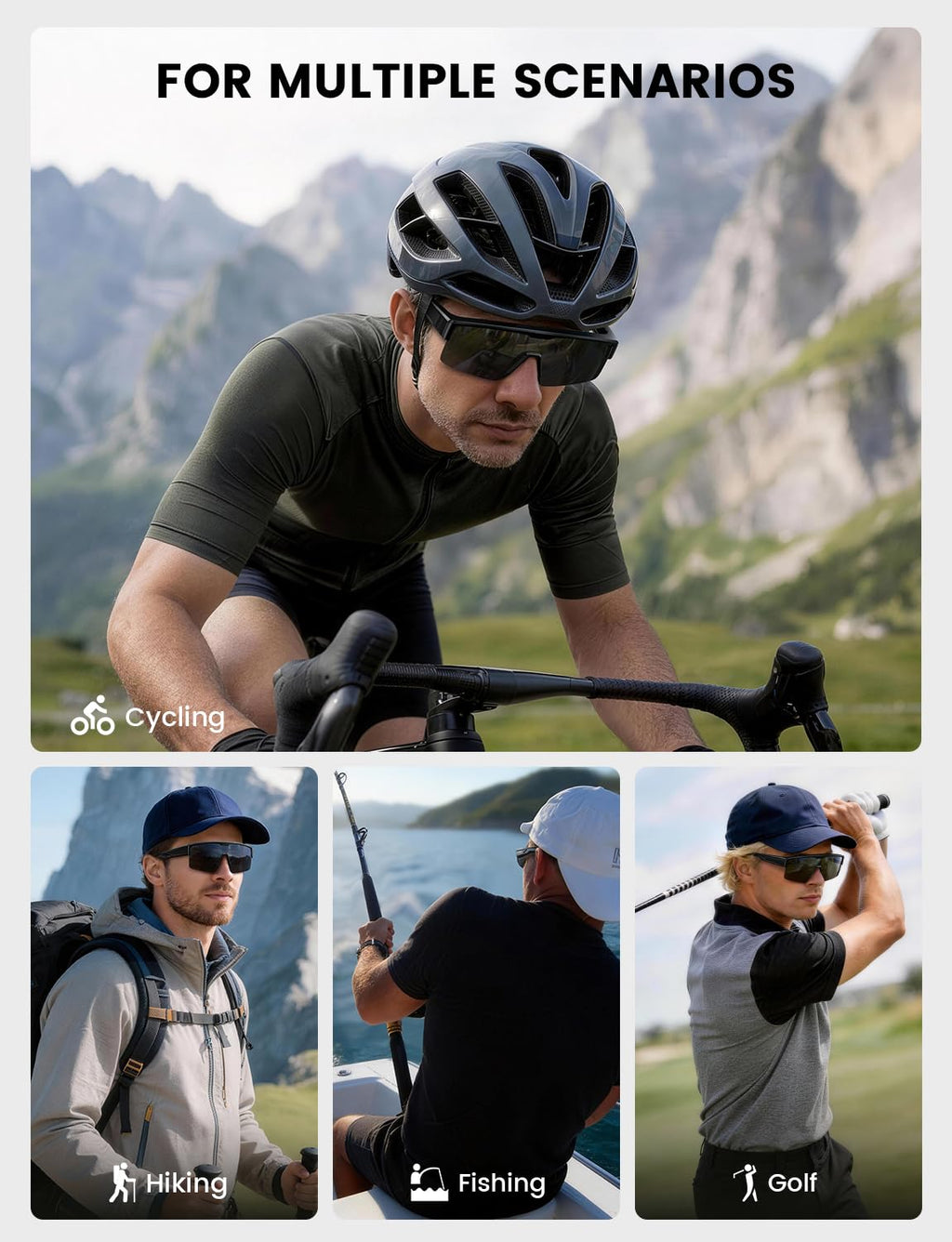 Lamicall Polarized Fit Over Glasses Sunglasses - UV400 Protection for Men Women, Oversized Sun Glasses for Driving Cycling Golf Fishing