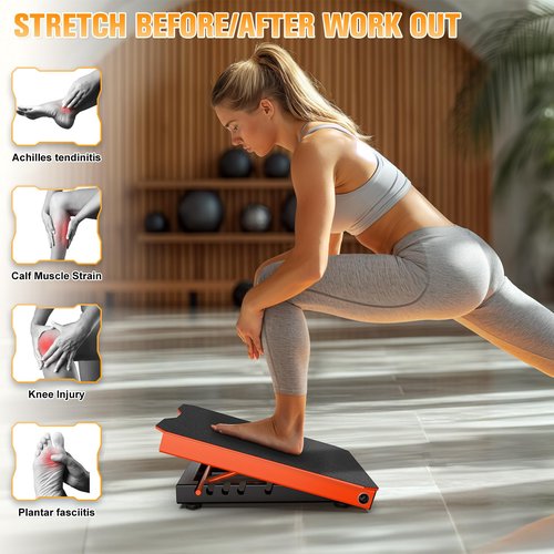 Naitesen Metal Slant Board Calf Stretcher for Squat, Pilates Stretching Equipment, 600lbs Weight Capacity Adjustable Incline Balance Board for Relieving Plantar Fasciitis Achilles Tendonitis Muscle Injuries Home Gym or Commercial