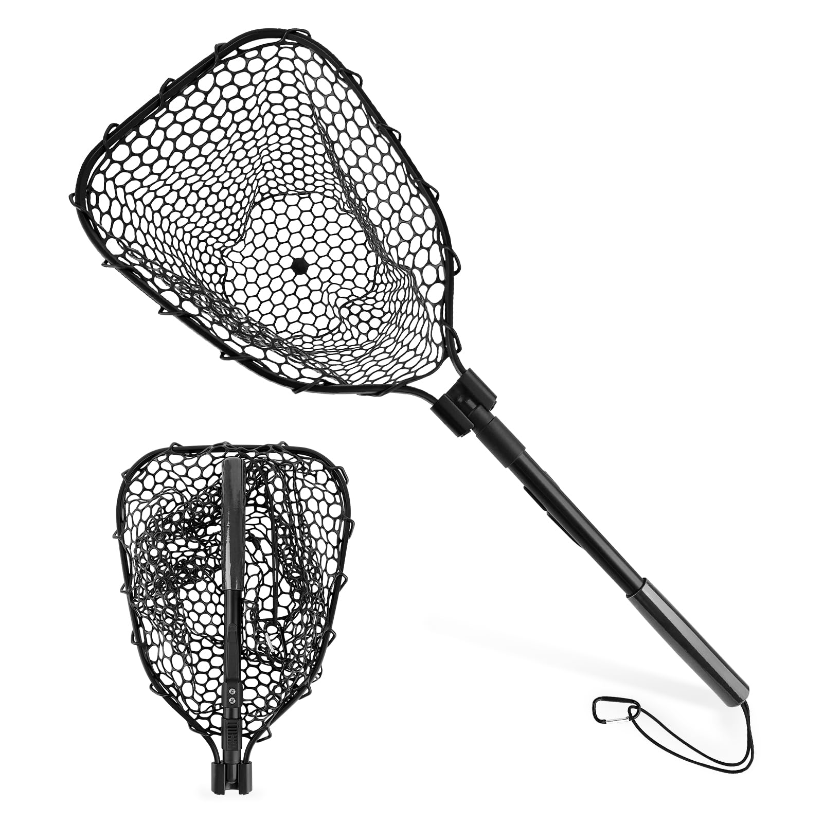 Fishing Net with Handle, Fish Landing Net for Kids Men Women, Safe Fish Catching or Releasing