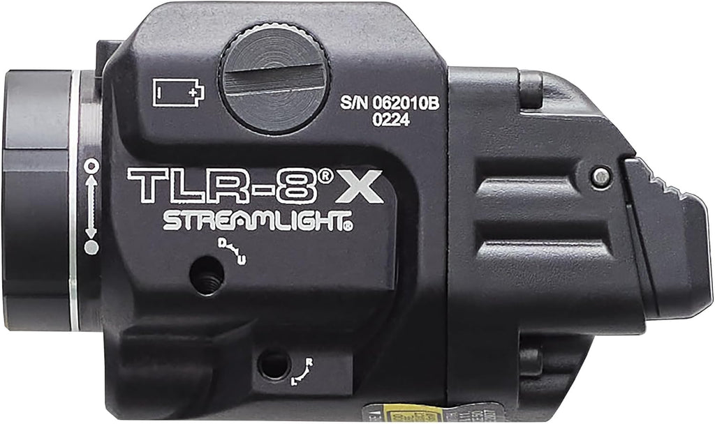 Streamlight TLR-8 X Tactical Weapon Light - 500-Lumen with Integrated Red Laser & Mounting Kit | Black