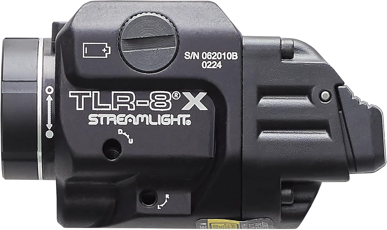 Streamlight TLR-8 X Tactical Weapon Light - 500-Lumen with Integrated Red Laser & Mounting Kit | Black