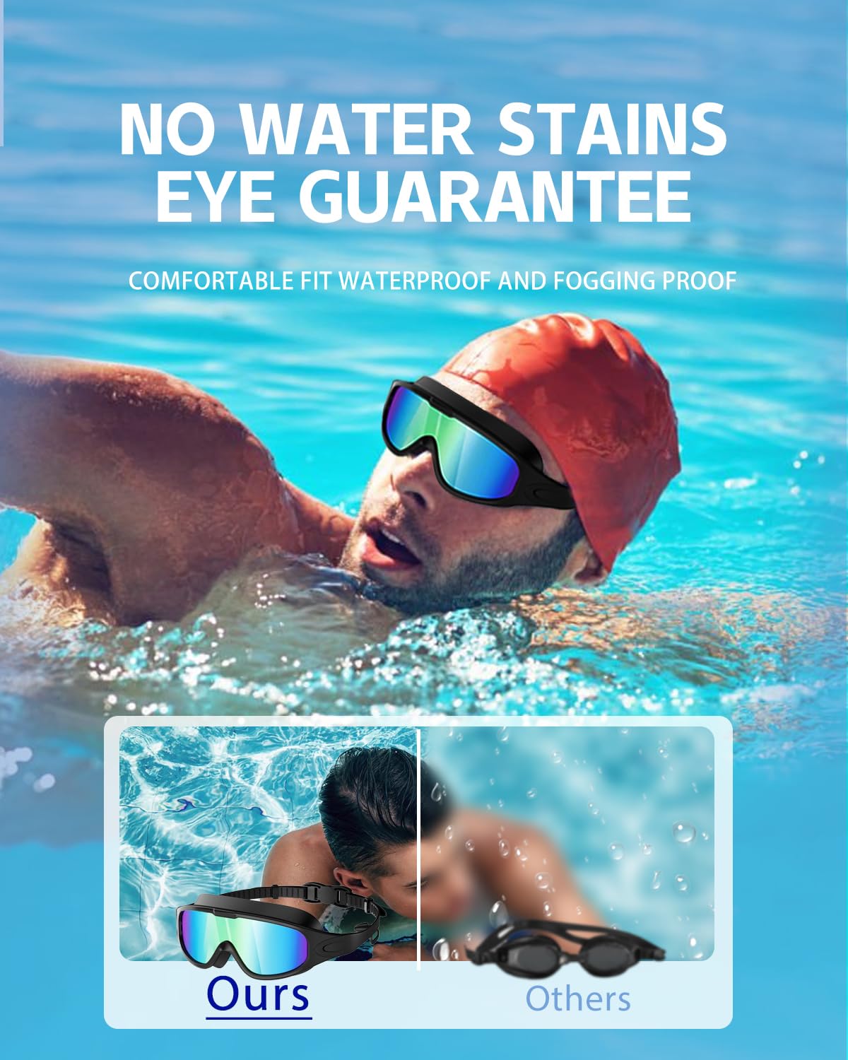 Aby coolswi Swim Goggles, Swimming Goggles No Leaking Full Protection Adult Men Women Youth (Modern)