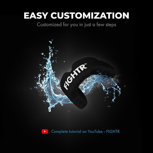 FIGHTR® Premium Mouth Guard - for Excellent Breathing & Easy to fit | Sports Mouth Guard for Boxing, MMA, Football, Lacrosse, Hockey and Other Sports | incl. hygienic Box