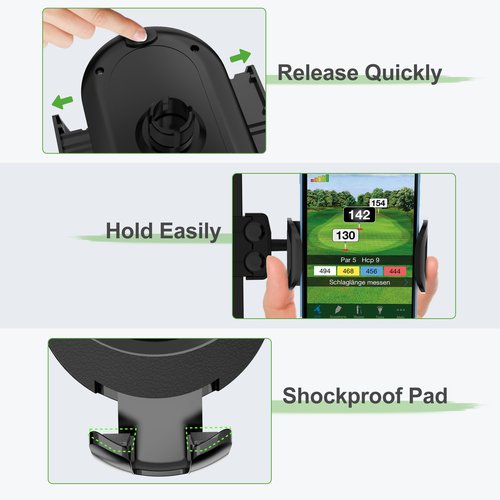 10L0L Golf Cart Phone Holder iPhone Caddy Mount Fits Yamaha EZGO TXT RXV Club Car w/ 0.75"-1.25" Square Tube Stand Bracket