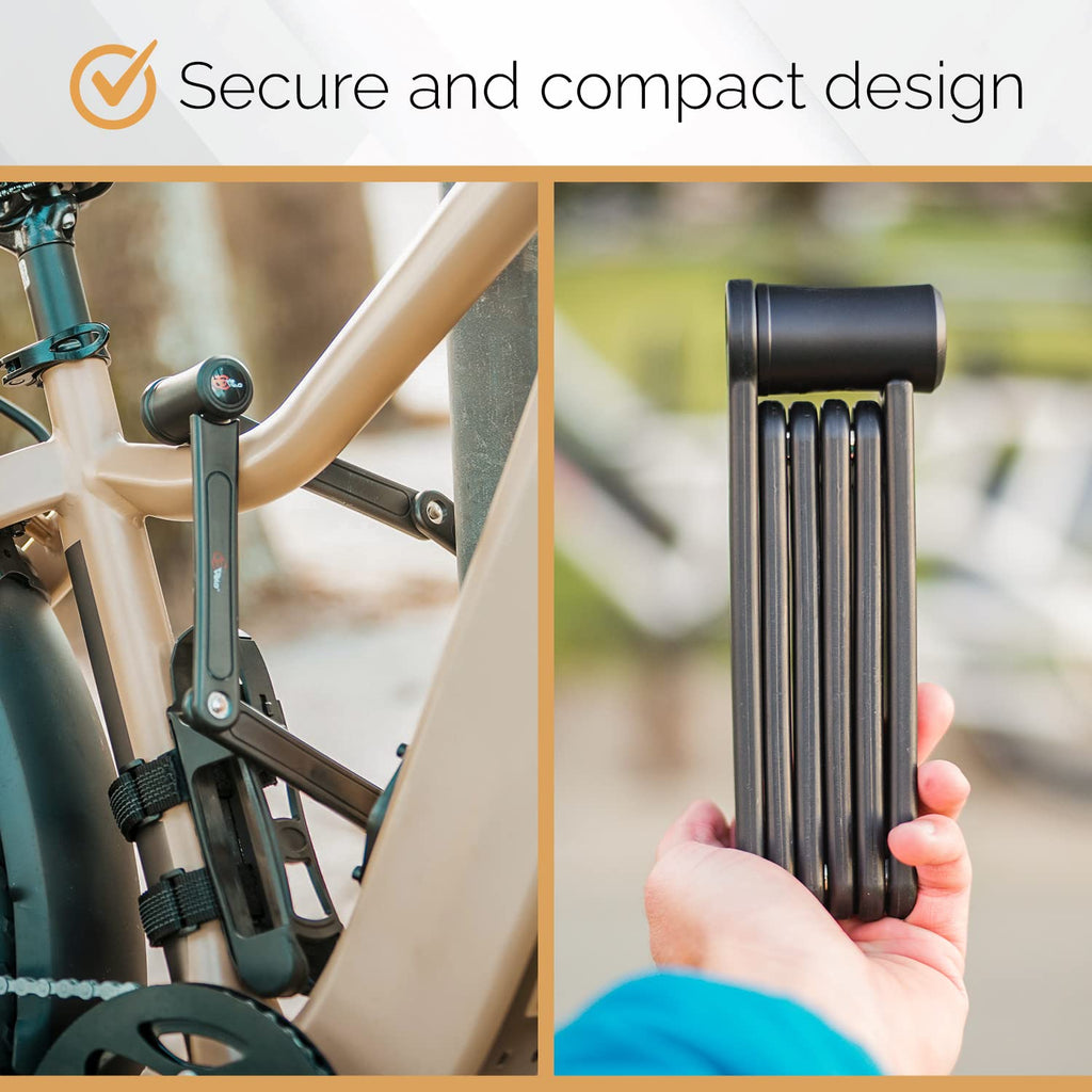 Via Velo 4 Folding Bike Lock Set, Same Key System Keyed Alike, New 2022, Heavy Duty Hardened Steel, Lightweight, Bike Lock for Electric Bike, Electric Scooter, Dirt Bike, with Mounting Case