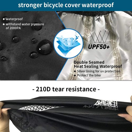 Bike Cover Waterproof Outdoor,Bike Accessories,Tarp for Bike Outside Storage Shed Anti-Sun Snow and dust,Suitable for Covering 1 to 2 Bicycles
