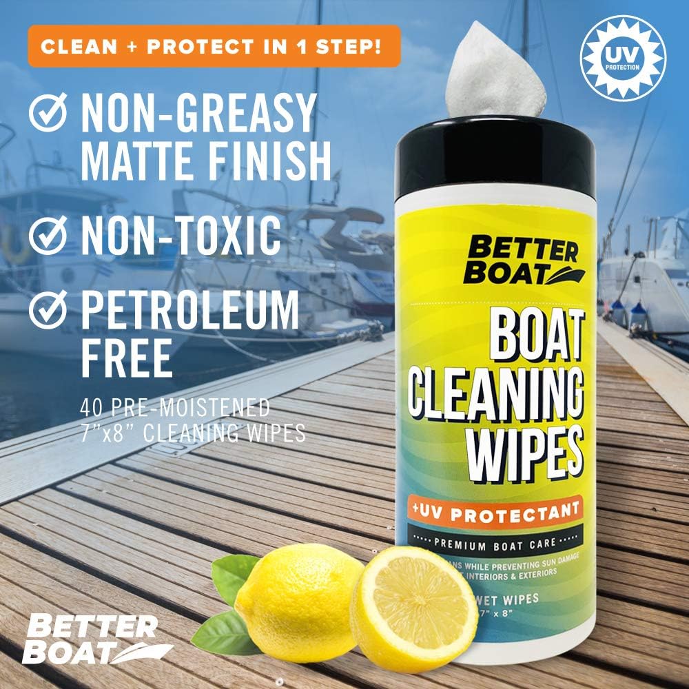 Boat Cleaner Wipes by [Brand Name] - UV Protection for Marine Vinyl, Car Leather & Interior Cleaning