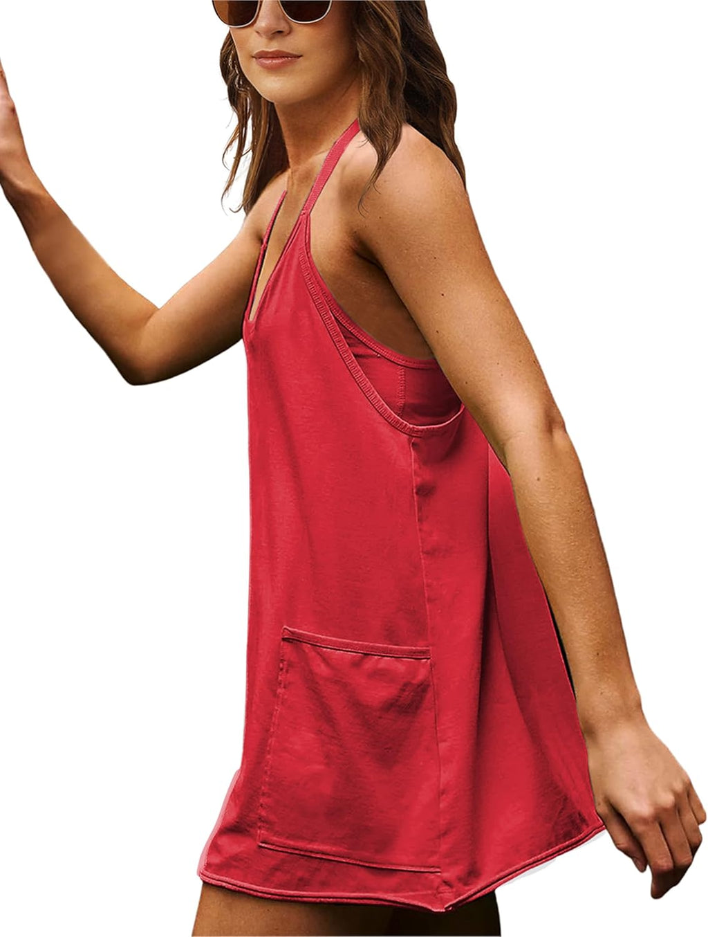Skiennix Summer Dress - Women's Mini Romper with Built-In Shorts & Spaghetti Straps | Athletic Style