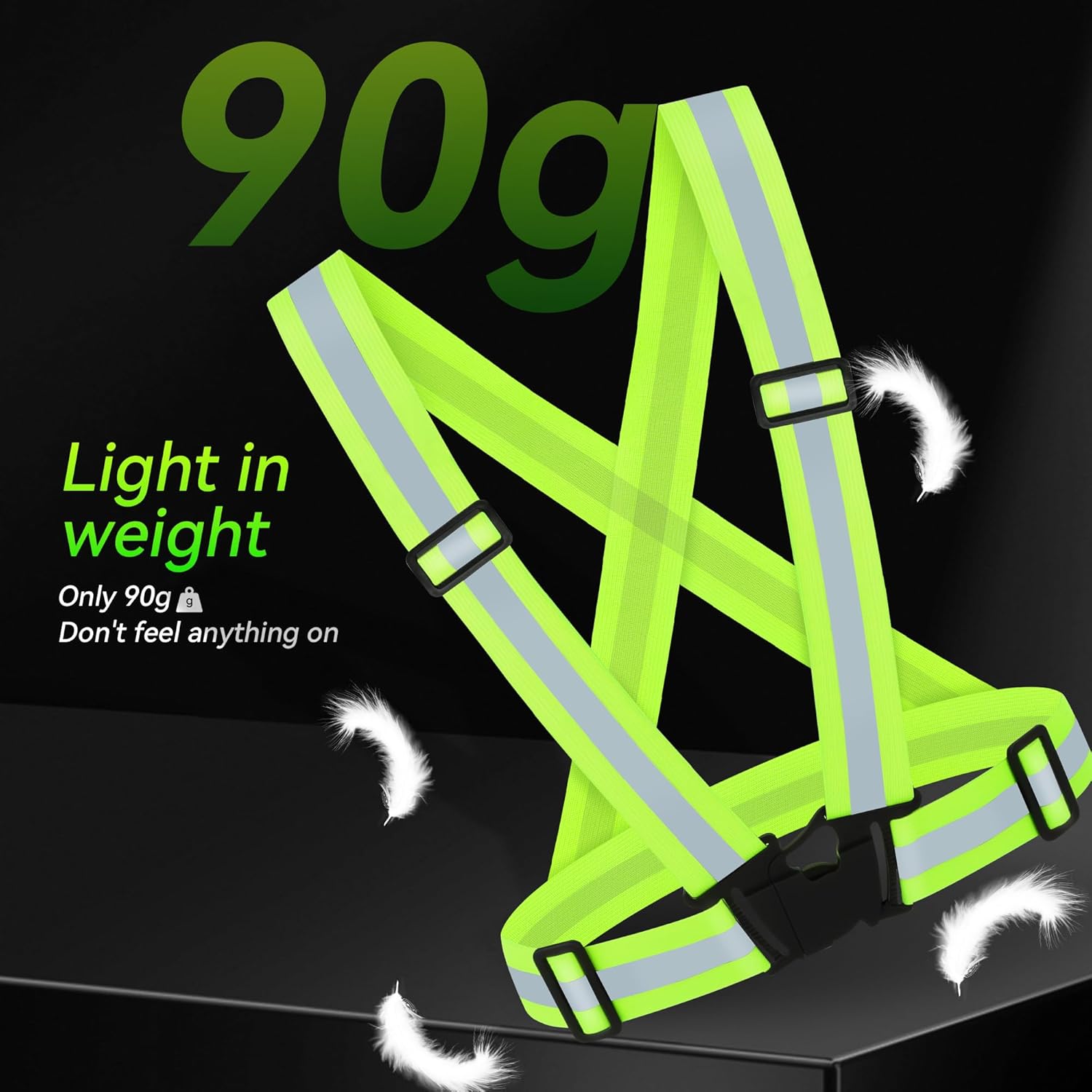 Skiennix Reflective Vest - High Visibility Adjustable Safety Gear for Night Running & Outdoor Activities