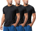 DEVOPS Men's Quick Dry Athletic T-Shirts - 3-Pack Sun Protection for Running & Workouts