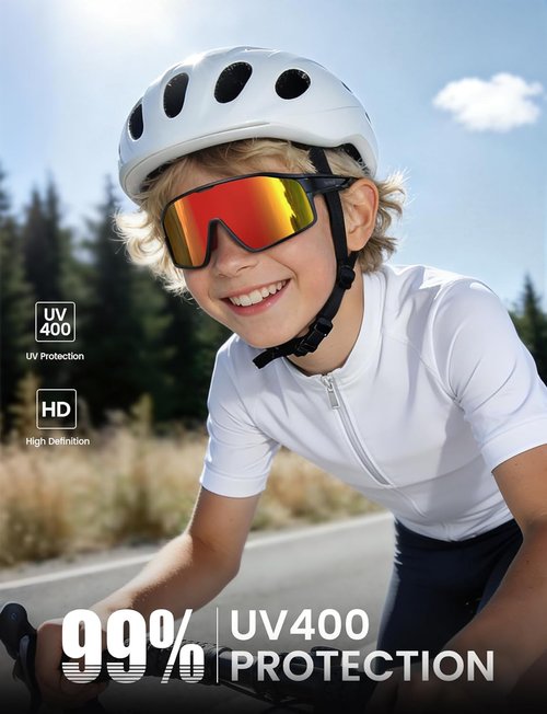 Lamicall Polarized Kids Baseball Sunglasses - UV400 Protection for Ages 8-14 | Sports Cycling Glasses