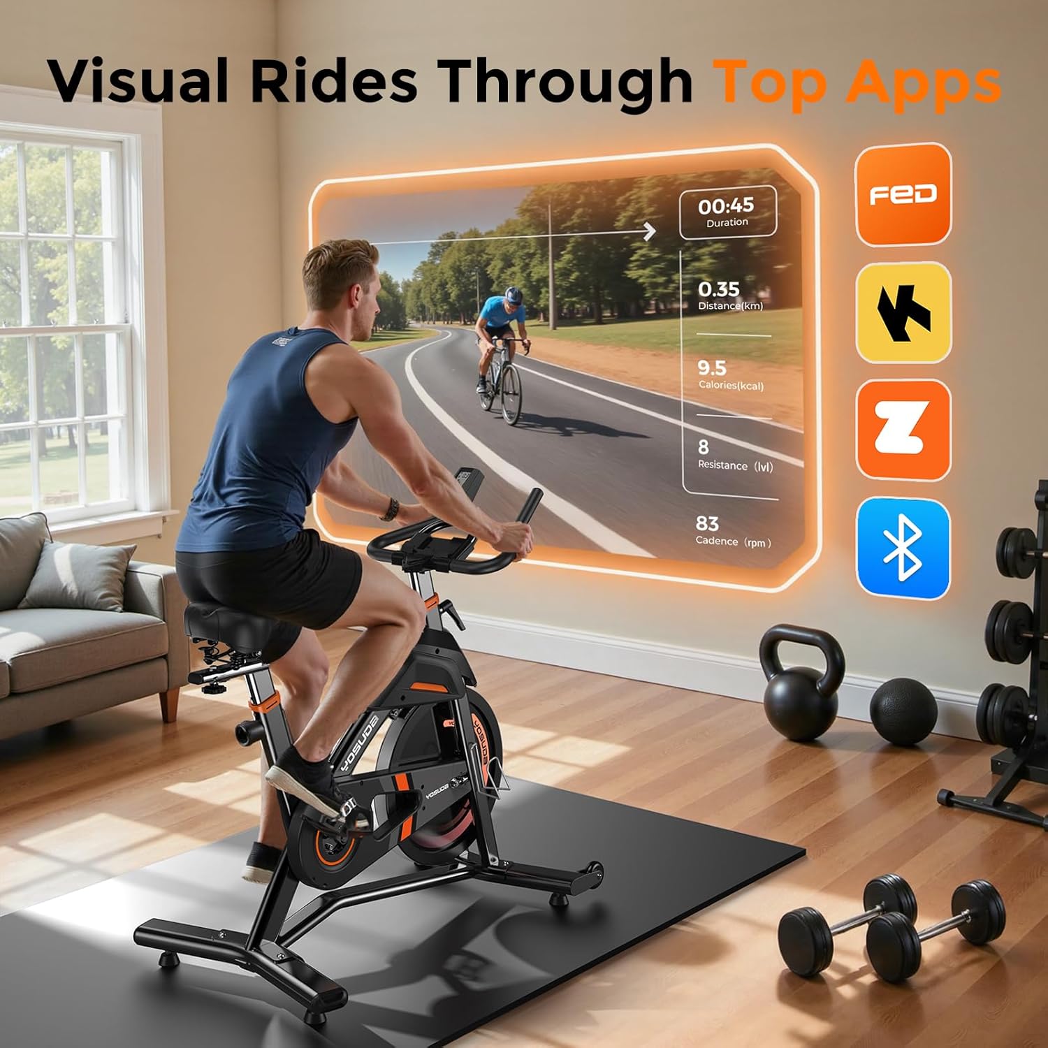 YOSUDA PRO Magnetic Exercise Bike - 350 lbs Weight Capacity | Silent Indoor Cycling with Comfortable Seat Cushion
