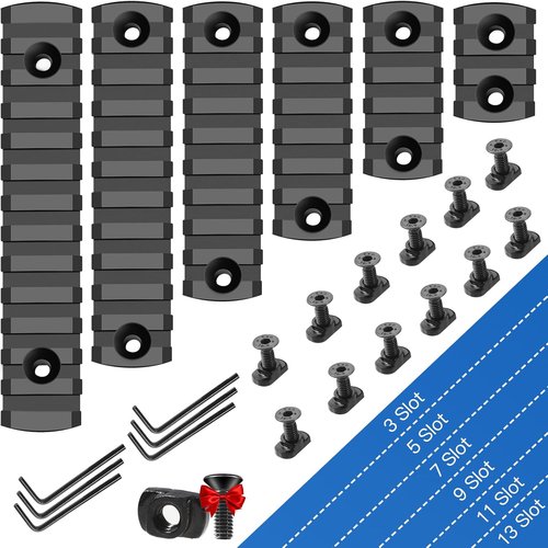 Bontok Picatinny Polymer Accessory Rail Set - 3 to 13 Slots with T-Nuts & Screws, Rounded Corners