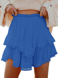 Aoudery Flowy Shorts - Women's Casual Boho Ruffle Tiered High Waist Mini Skorts | Perfect for Golf & Tennis