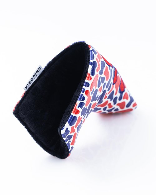 King Pins Golf Red White Blue Camo Headcovers - Premium Quality Golf Headcovers. Embroidered Hand-Made Leather, Stylish Golf Club Cover - Customize Your Golf Bag (Blade)