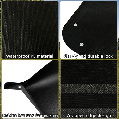 QTRQTR Outdoor Camping Shower Mat, 39.4" Portable Shower Pan, Simple Version Foldable Floor Mat for Camp Hiking Beach Changing Tent, Prevent Dirtying & Feet Protect, Not Included Tent