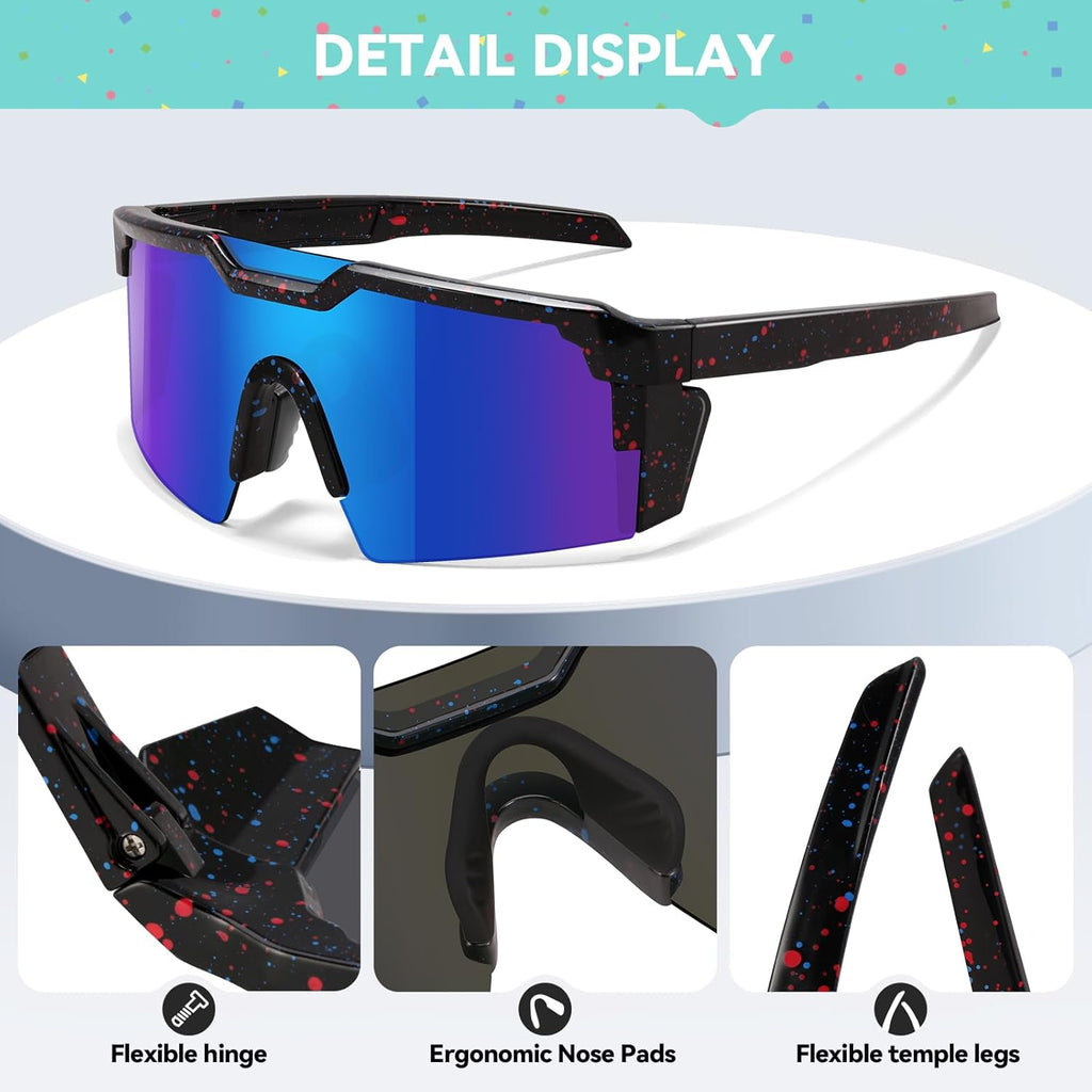 Skiennix Kids Sunglasses - UV Protection Baseball Glasses for Boys & Girls Ages 6-12 | Cycling Sports Gear