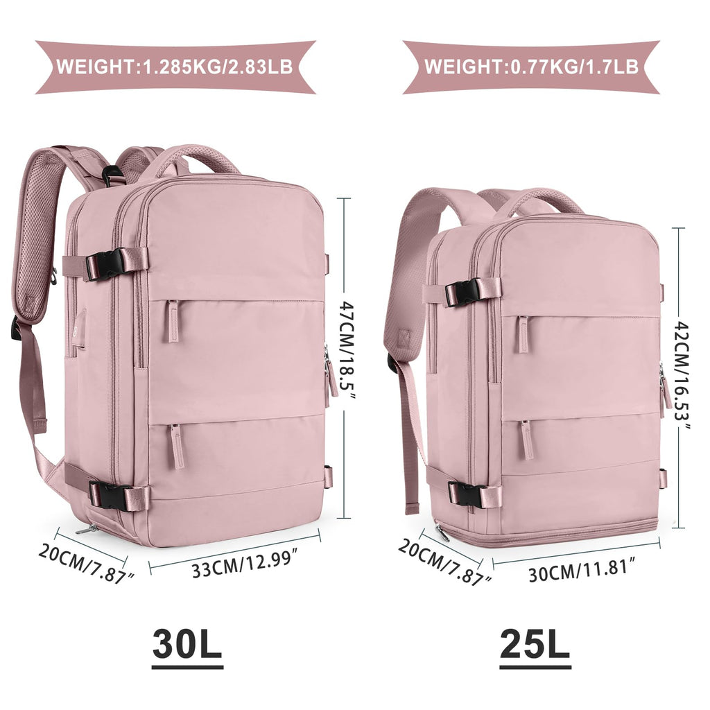 coowoz Travel Backpack For Women Men,Carry On Backpack,Hiking Backpack Waterproof Outdoor Sports Rucksack Casual Daypack travel essentials（Pink Purple）