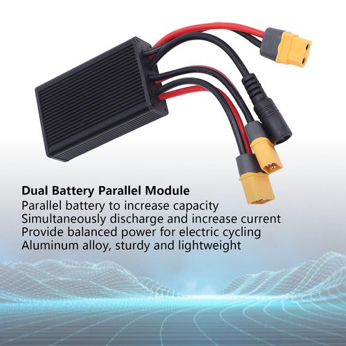 Double Battery Parallel Module, Dual Battery Support for Extended Range, Discharge Switch 20-72V 40A for Electric Bikes, Scooters, Cycling Enthusiasts, Commuters