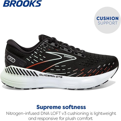 Brooks Women's Glycerin GTS 20 Supportive Running Shoes - Black/Red/Opal | Size 5 Medium